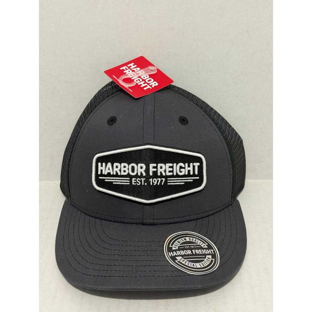 New Harbor Freight Special Edition Hat Mens OS Gray Black Trucker Snapback 71092